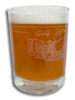 Laser Etched Rocks Glass