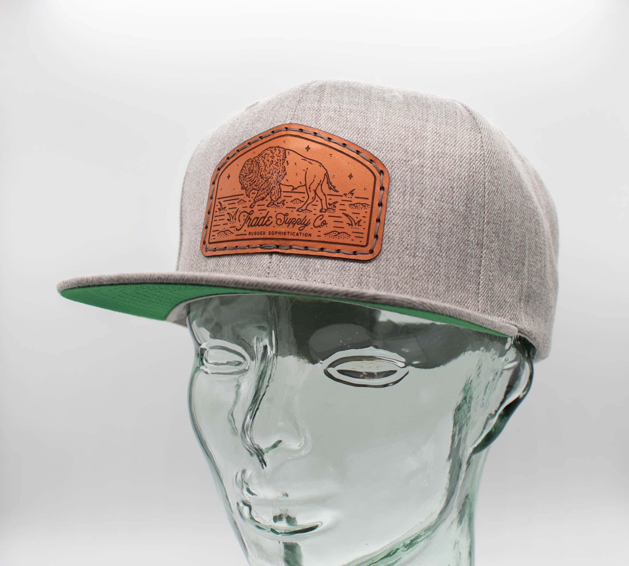 Flat Bill Leather Patch Hats