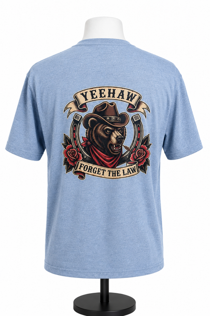 Yeehaw Forget the Law Tee - Gray