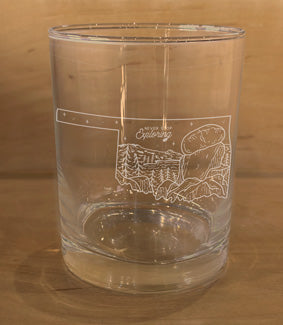 Laser Etched Rocks Glass